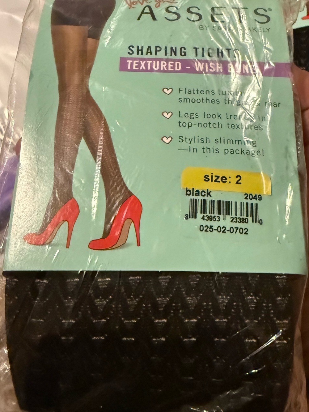 ASSETS by Sara Blakely Textured Shaping Tights in Black size 2. See chart